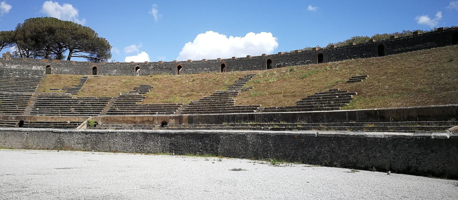 The arena and tiers of the Amphitheatre of Pompeii