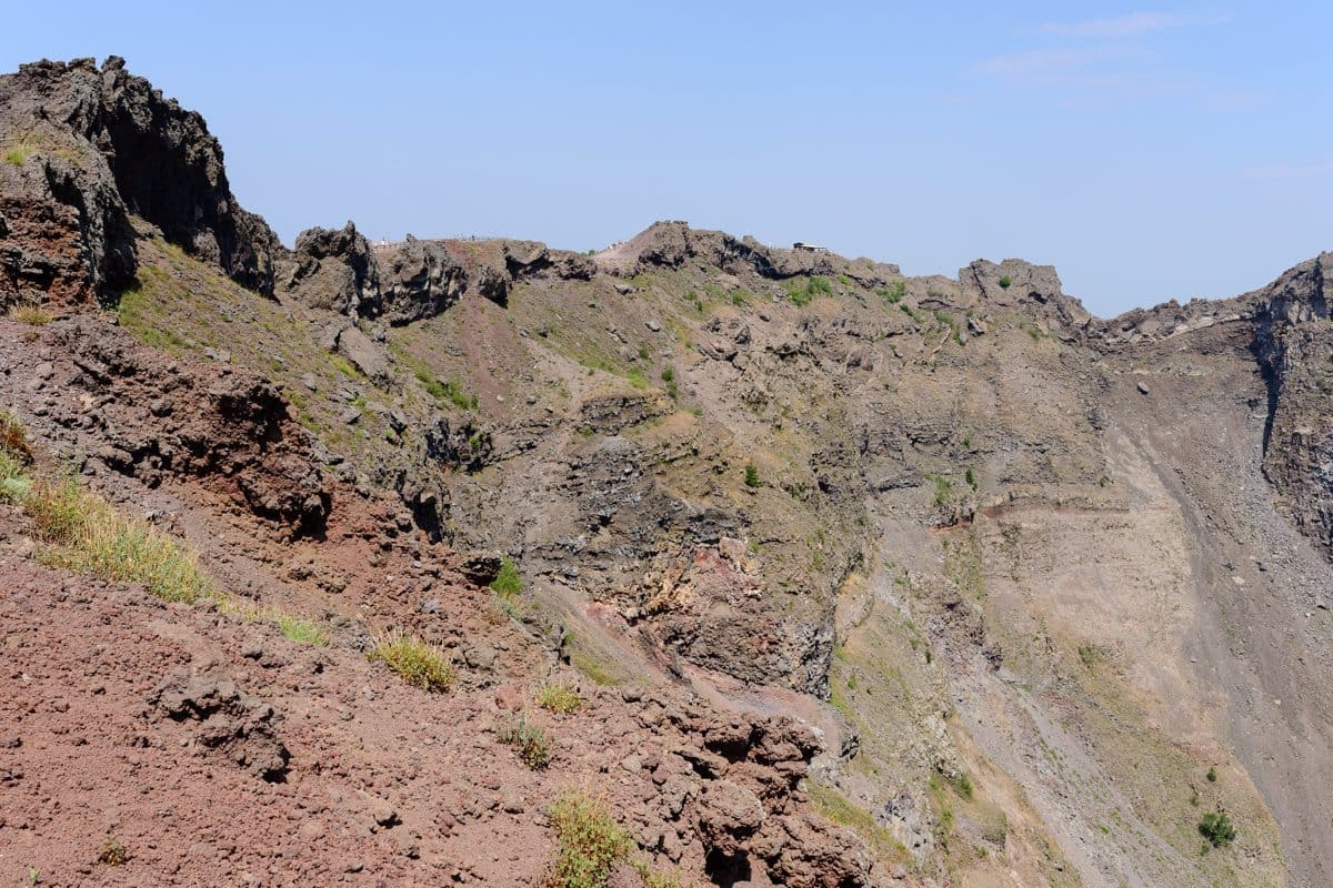 The rim path of Vesuvius, with the crater on the left
