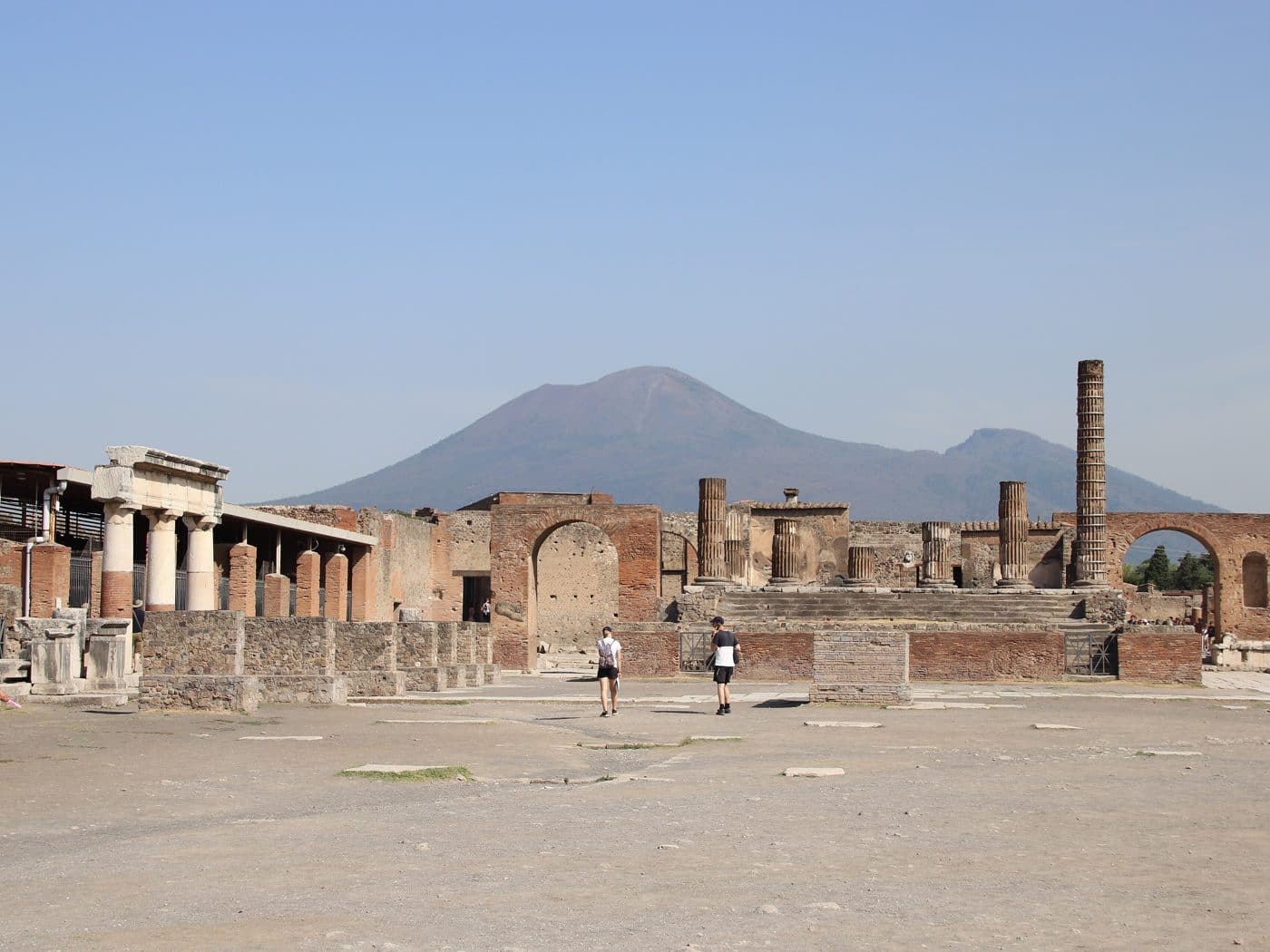 The Forum of Pompeii with Vesuvius behind